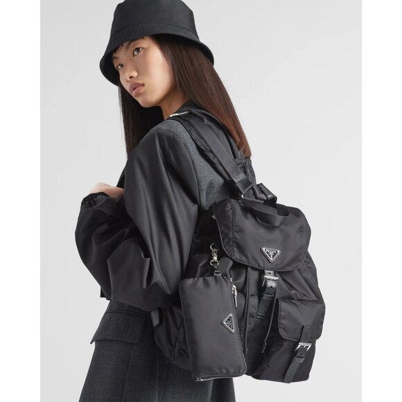 Authentic Prada Nylon Tessuto Backpack Saffiano Leather Shoulder Bag Purse Tote main image 7